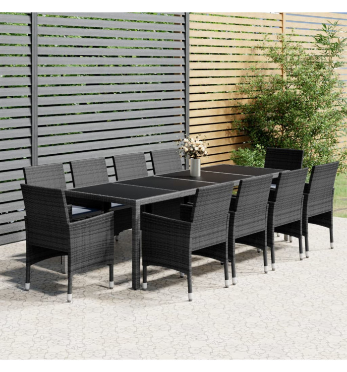 Ensemble à manger de jardin 11 pcs résine tressée gris | Mobilier & Déco