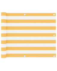 Écran de balcon Blanc et jaune 75x400 cm Tissu Oxford | Mobilier & Déco