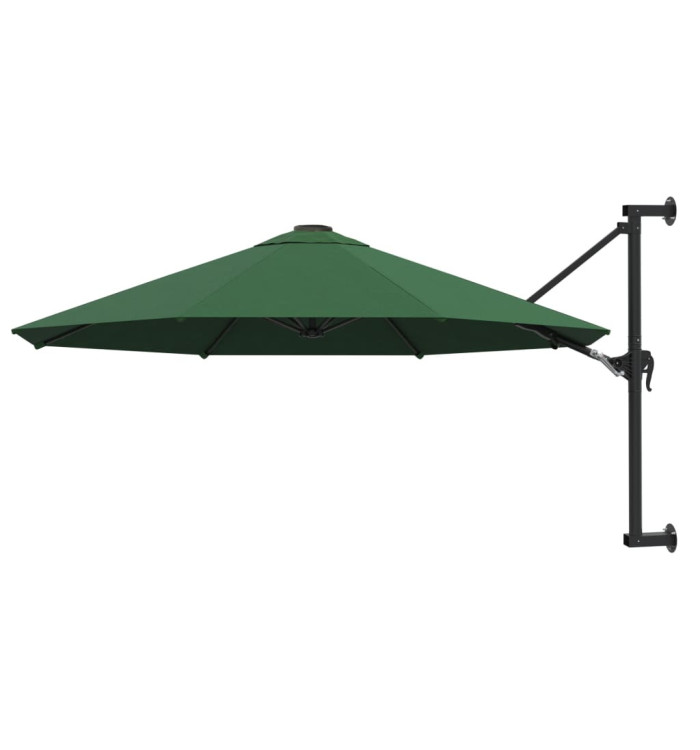 Parasol mural avec mât métallique 300 cm Vert | Mobilier & Déco