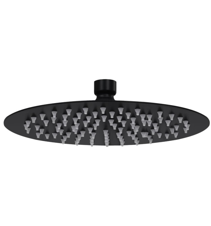 Pomme de douche pluie Acier inoxydable 20 cm Ronde Noir | Mobilier & Déco