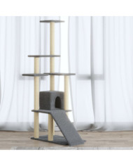 Arbre à chat avec griffoirs en sisal Gris clair 155 cm | Mobilier & Déco