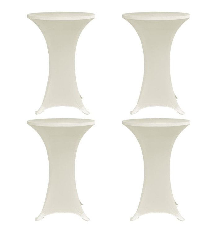 Housses élastiques de table Ø 80 cm Crème 4 pcs | Mobilier & Déco