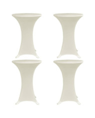Housses élastiques de table Ø 80 cm Crème 4 pcs | Mobilier & Déco