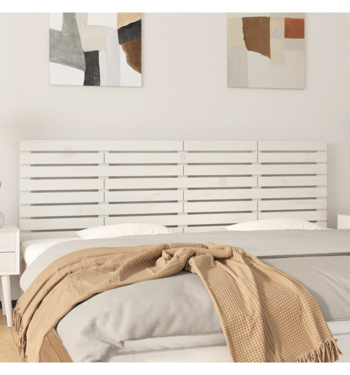 Tête de lit murale Blanc 166x3x63 cm Bois massif de pin | Mobilier & Déco