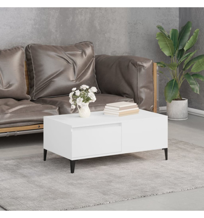 Table basse Blanc 90x50x36,5 cm Bois d'ingénierie | Mobilier & Déco
