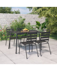 Ensemble à manger de jardin 5 pcs anthracite acier | Mobilier & Déco