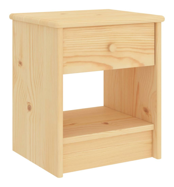 Table de chevet naturel 35x30x40 cm bois de pin massif | Mobilier & Déco