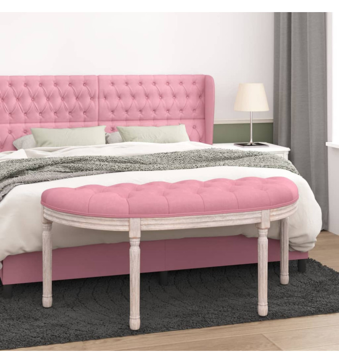 Banc Rose 110,5x45x49 cm Velours | Mobilier & Déco