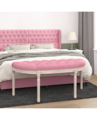 Banc Rose 110,5x45x49 cm Velours | Mobilier & Déco