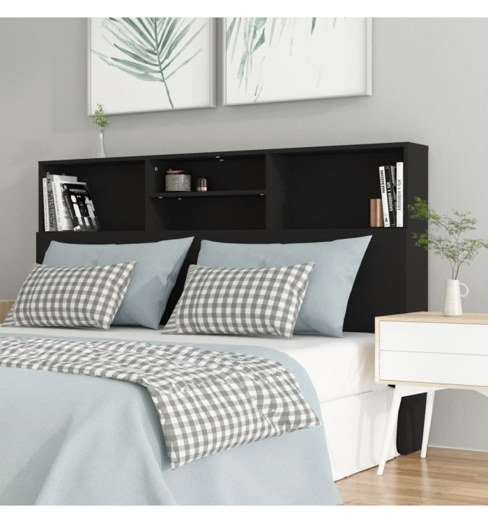 Armoire de tête de lit Noir 160x19x103,5 cm | Mobilier & Déco
