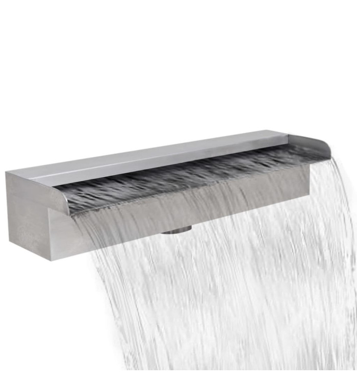 Lame d'eau rectangulaire 45 cm Acier inoxydable pour piscine | Mobilier & Déco