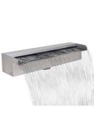 Lame d'eau rectangulaire 45 cm Acier inoxydable pour piscine | Mobilier & Déco