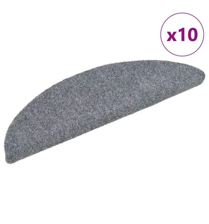 Tapis autoadhésifs de marches 10 pcs Gris clair 56x17x3 cm | Mobilier & Déco