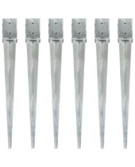 Piquets au sol 6 pcs Argenté 10x10x91 cm Acier galvanisé | Mobilier & Déco