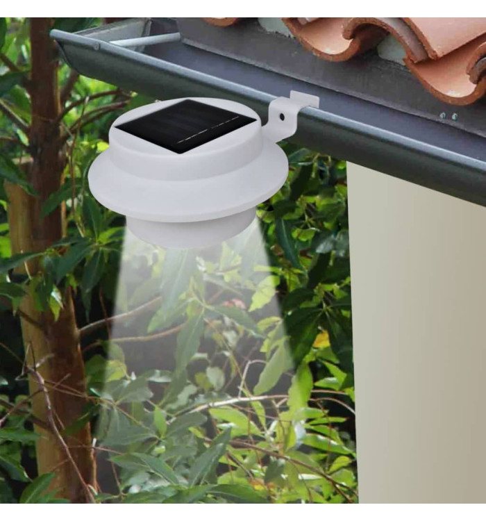 Lampes solaires 6 pcs pour clôture gouttière Blanc | Mobilier & Déco