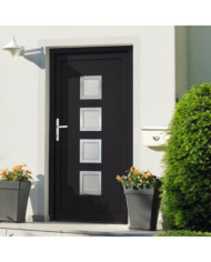 Porte d'entrée anthracite 108x208 cm PVC | Mobilier & Déco