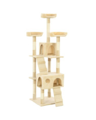 Arbre à chat avec griffoirs en sisal 170 cm Beige | Mobilier & Déco