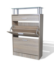 Meuble à chaussures avec tiroir et plateau en verre Bois | Mobilier & Déco