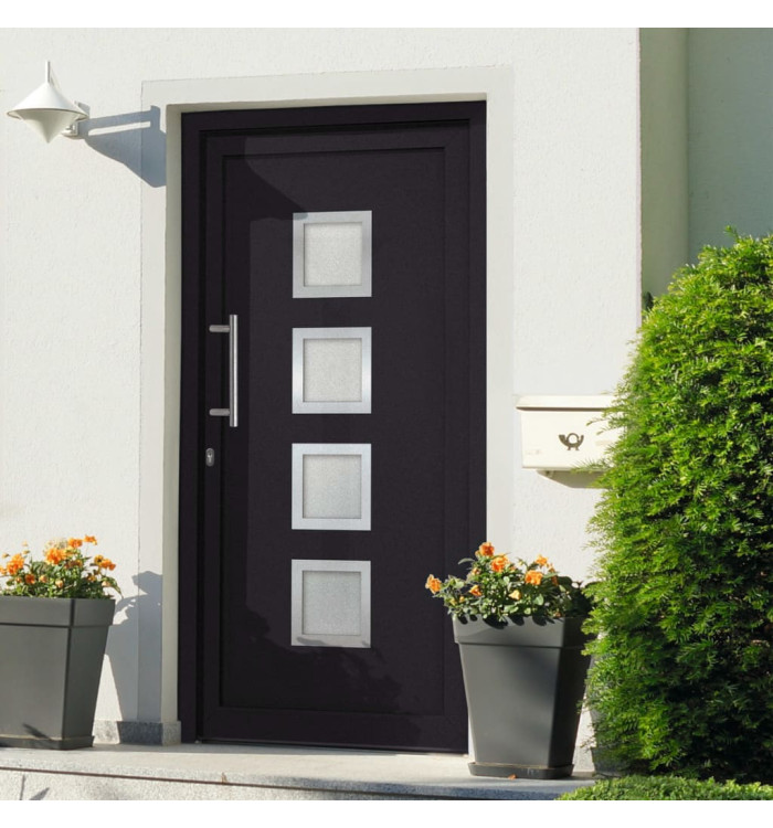 Porte d'entrée Anthracite 108x208 cm | Mobilier & Déco