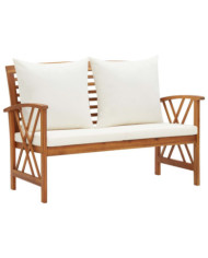 Banc de jardin avec coussins 119 cm Bois solide d'acacia | Mobilier & Déco