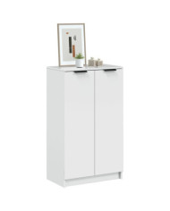 Meuble chaussures Blanc brillant 59x35x100 cm Bois d'ingénierie | Mobilier & Déco