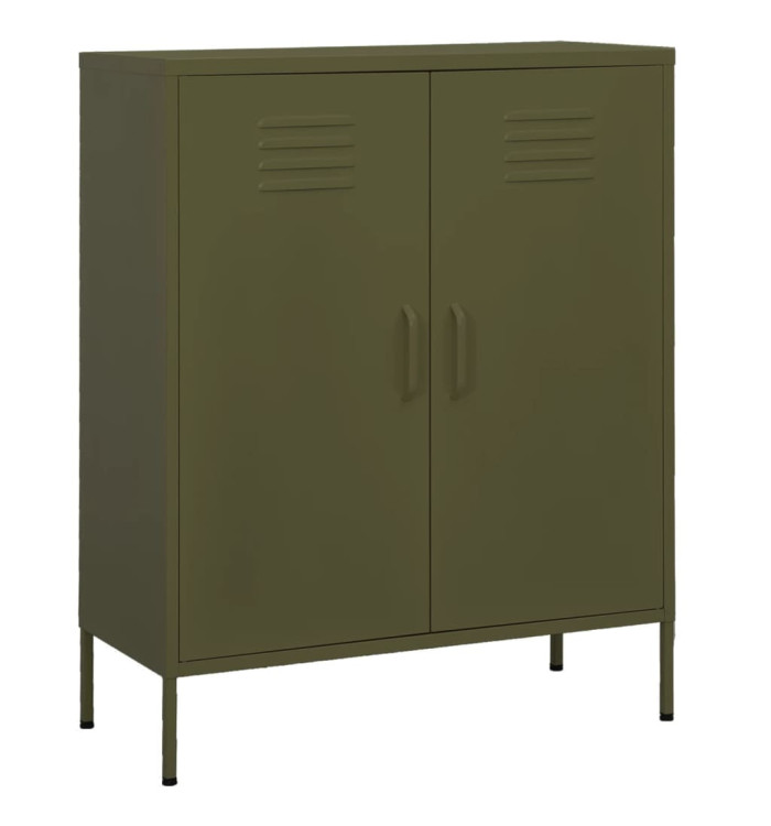 Armoire de rangement Vert olive 80x35x101,5 cm Acier | Mobilier & Déco