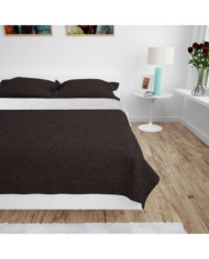 Couvre-lit à double face matelassé 170 x 210 cm Crème et marron | Mobilier & Déco