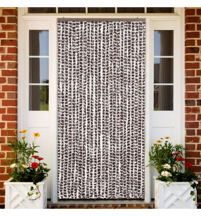 Moustiquaire Marron et blanc 100x220 cm Chenille | Mobilier & Déco