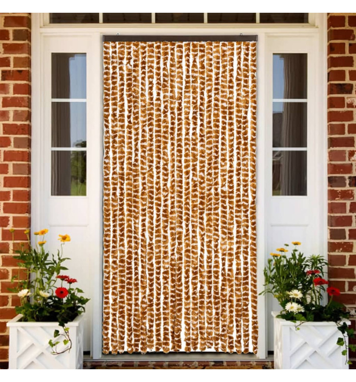 Moustiquaire Ocre et blanc 90x220 cm Chenille | Mobilier & Déco