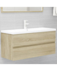 Armoire d'évier avec lavabo intégré Chêne sonoma Aggloméré | Mobilier & Déco