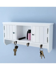 Armoire murale pour clés et bijoux avec portes et crochets | Mobilier & Déco