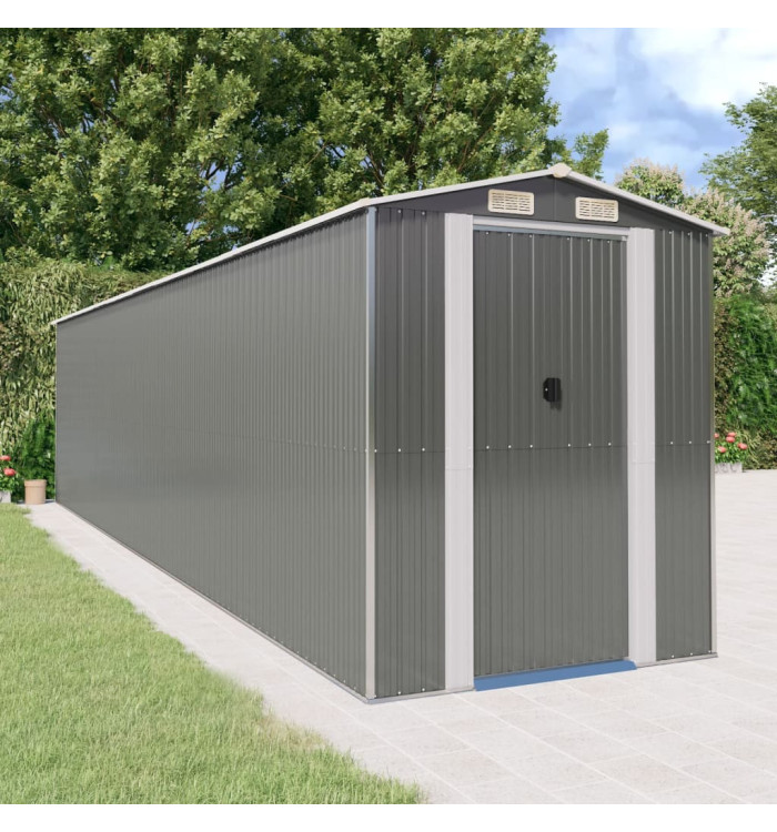 Abri de jardin Gris clair 192x855x223 cm Acier galvanisé | Mobilier & Déco