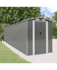 Abri de jardin Gris clair 192x855x223 cm Acier galvanisé | Mobilier & Déco