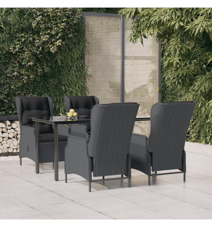 Ensemble à manger de jardin 5 pcs Gris foncé Résine tressée | Mobilier & Déco