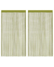 Rideau en fils 2 pcs 100 x 250 cm Vert | Mobilier & Déco