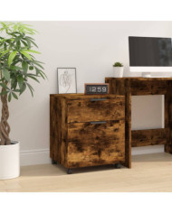 Classeur mobile avec roues Chêne fumé 45x38x54 cm Bois | Mobilier & Déco