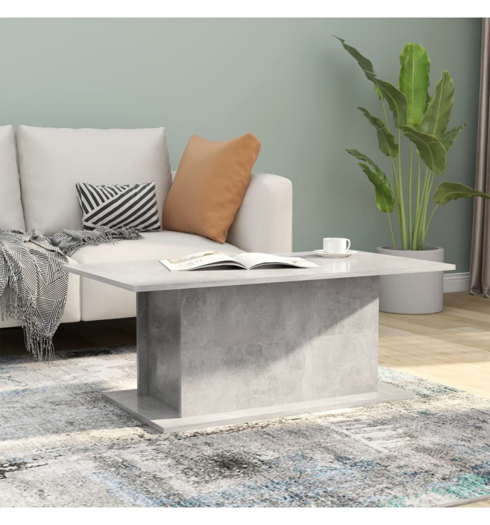 Table basse gris béton 102x55,5x40 cm bois d'ingénierie | Mobilier & Déco