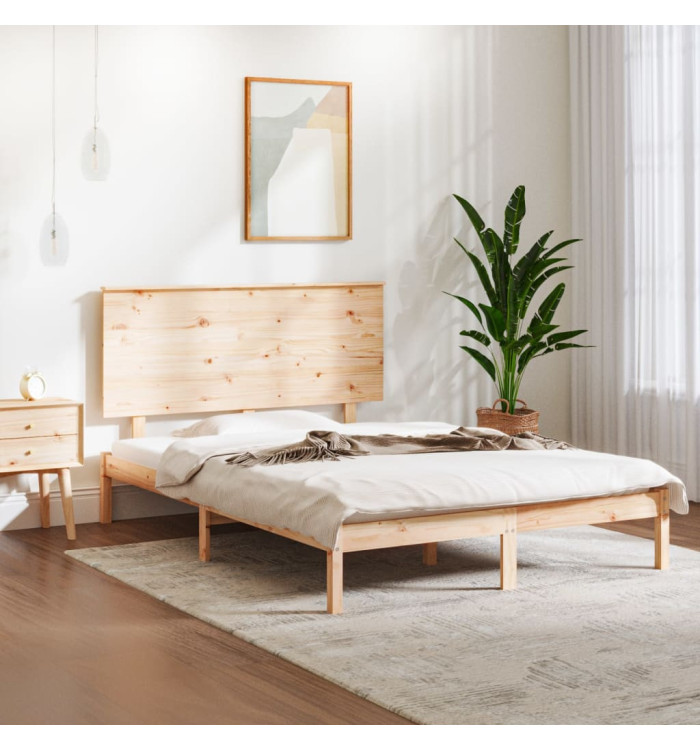 Cadre de lit sans matelas 140x190 cm bois de pin massif | Mobilier & Déco
