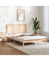 Cadre de lit sans matelas 140x190 cm bois de pin massif | Mobilier & Déco