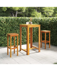 Ensemble de bar de jardin 3 pcs Bois d'acacia solide | Mobilier & Déco