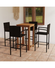 Ensemble de bar de jardin 5 pcs Marron | Mobilier & Déco