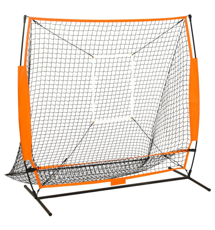 Filet d'entraînement baseball multisport Noir 174x76x158,5 cm | Mobilier & Déco