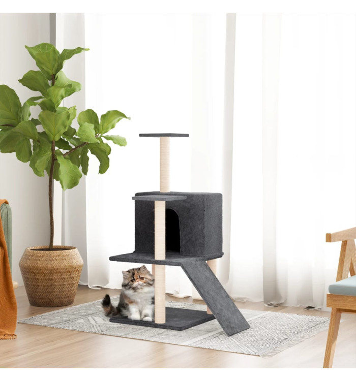 Arbre à chat avec griffoirs en sisal Gris foncé 109 cm | Mobilier & Déco