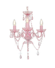 Lustre avec perles Rose Rond 3 x E14 | Mobilier & Déco