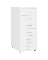 Classeur mobile Blanc 28x41x69 cm Métal | Mobilier & Déco