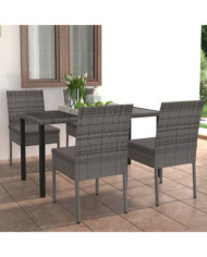 Ensemble à manger de jardin 5 pcs Résine tressée Gris | Mobilier & Déco
