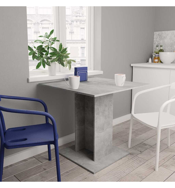 Table à manger Gris béton 80x80x75 cm bois d'ingénierie | Mobilier & Déco