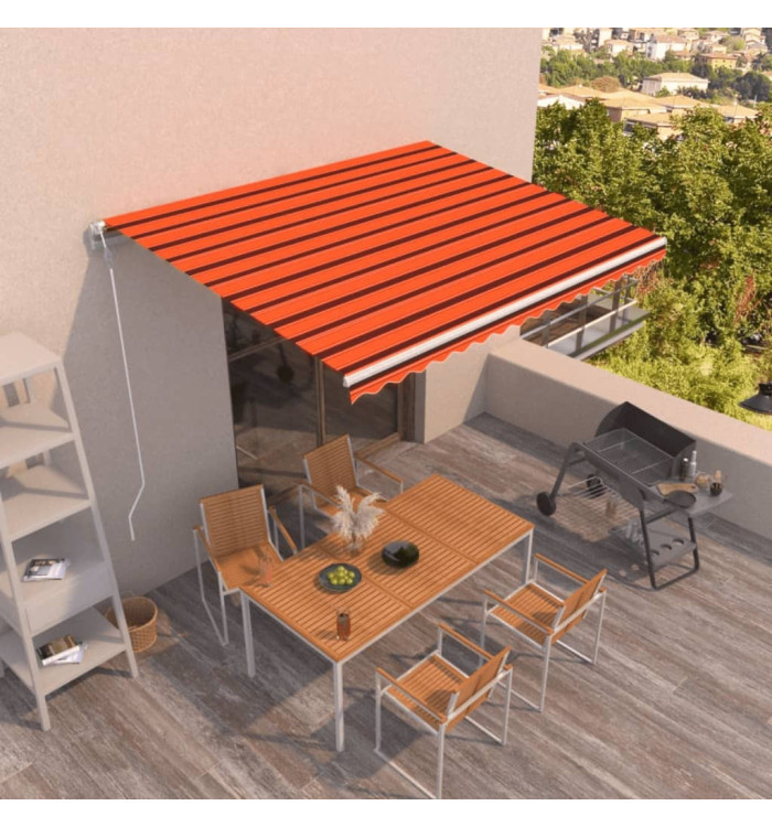 Auvent rétractable automatique 400x350 cm Orange et marron | Mobilier & Déco