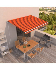 Auvent rétractable automatique 400x350 cm Orange et marron | Mobilier & Déco