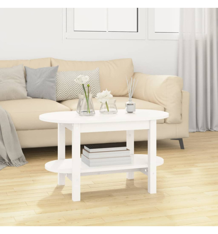 Table basse Blanc 80x45x45 cm Bois massif de pin | Mobilier & Déco